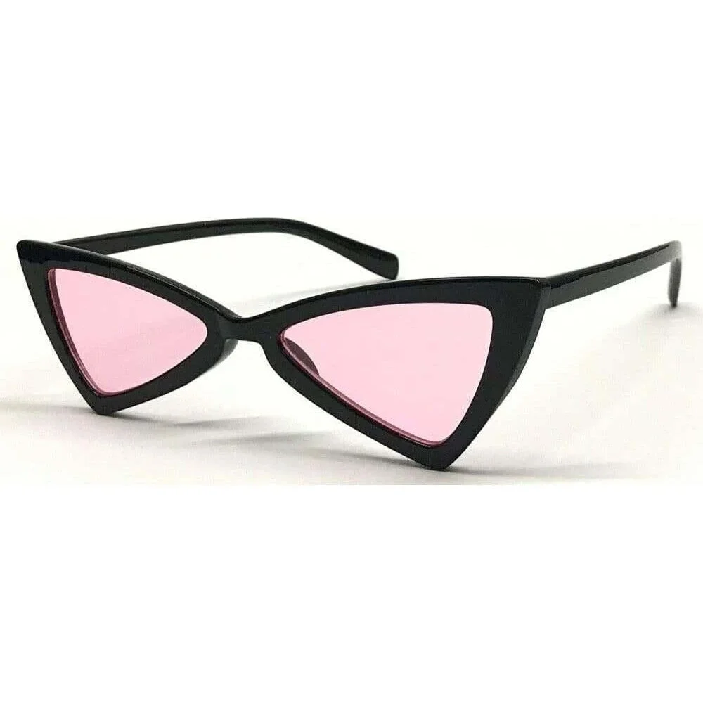 Cat Eye Sunglasses Pink Lens Fashion Trendy Funky Party Glasses UV400 Protection